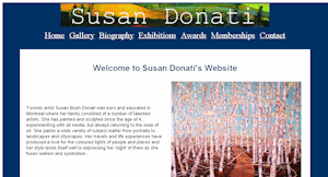Susan Donati painters website redesigned in 2008 and 2011